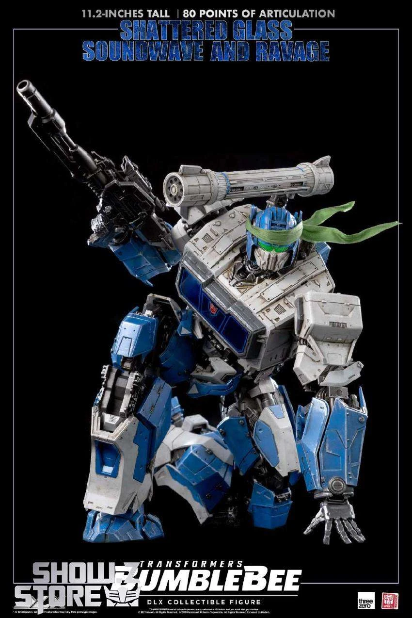 ThreeZero & Hasbro 3Z0160-EX 3Z04121W0 DLX Shattered Glass Soundwave & Ravage W/ LED - Image 5