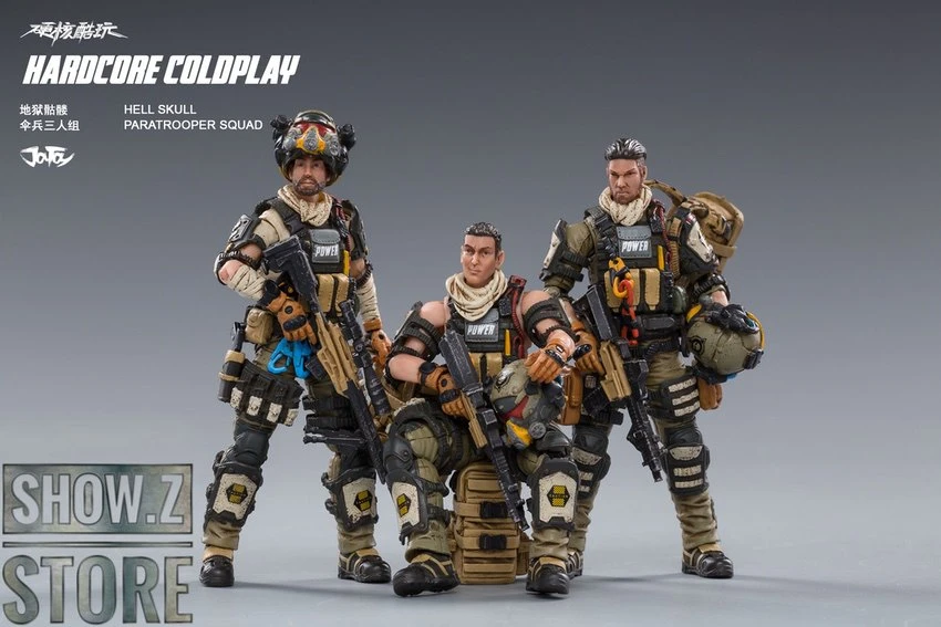 JoyToy Source 1/18 Hardcore Coldplay Hell Skull Paratrooper Squad Set Of 3 - Image 13